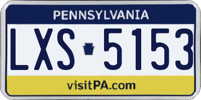 PA license plate LXS5153