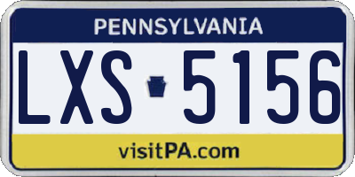 PA license plate LXS5156
