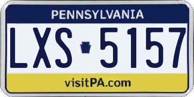 PA license plate LXS5157