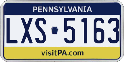 PA license plate LXS5163