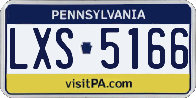 PA license plate LXS5166