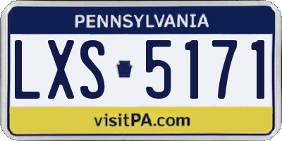 PA license plate LXS5171