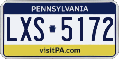 PA license plate LXS5172