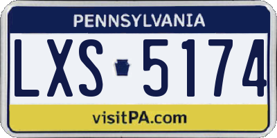 PA license plate LXS5174
