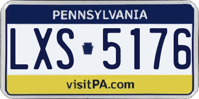 PA license plate LXS5176