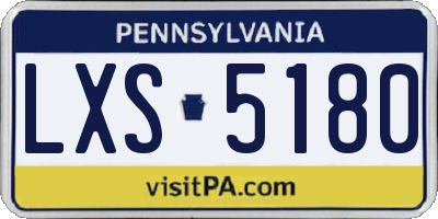 PA license plate LXS5180