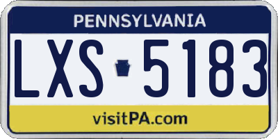 PA license plate LXS5183