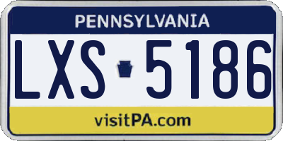 PA license plate LXS5186