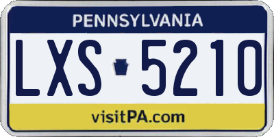 PA license plate LXS5210