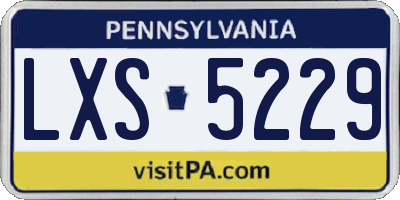 PA license plate LXS5229