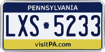PA license plate LXS5233