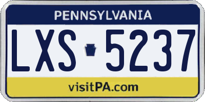 PA license plate LXS5237