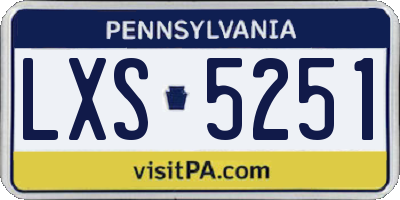PA license plate LXS5251