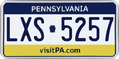 PA license plate LXS5257