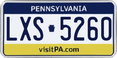 PA license plate LXS5260
