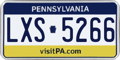 PA license plate LXS5266