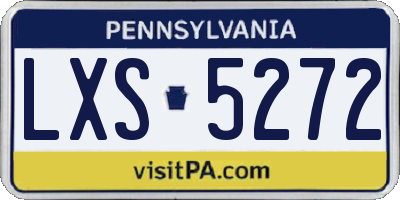 PA license plate LXS5272