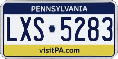 PA license plate LXS5283