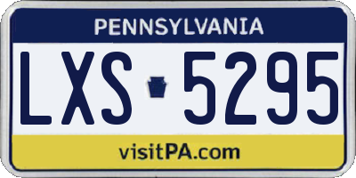 PA license plate LXS5295