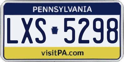 PA license plate LXS5298