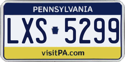 PA license plate LXS5299