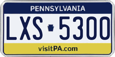 PA license plate LXS5300