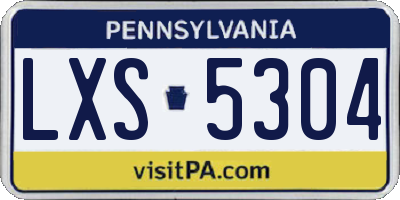 PA license plate LXS5304