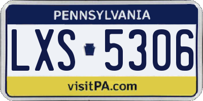 PA license plate LXS5306