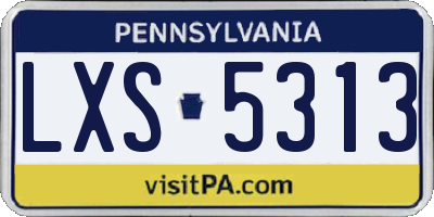 PA license plate LXS5313