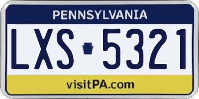 PA license plate LXS5321