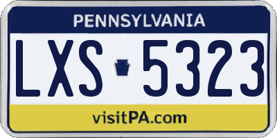 PA license plate LXS5323