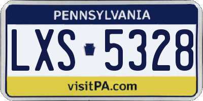 PA license plate LXS5328