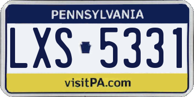 PA license plate LXS5331