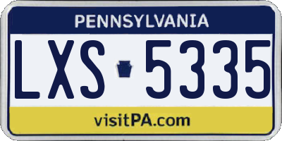 PA license plate LXS5335