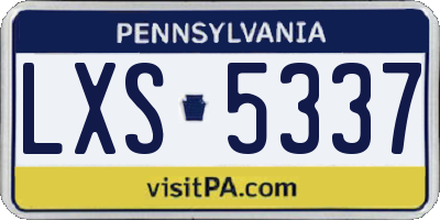 PA license plate LXS5337