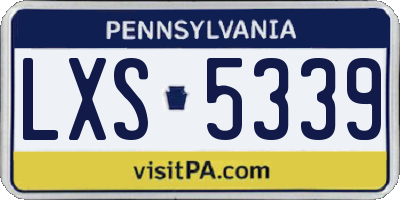 PA license plate LXS5339