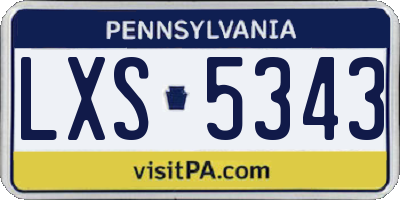 PA license plate LXS5343