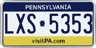 PA license plate LXS5353