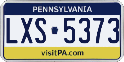 PA license plate LXS5373