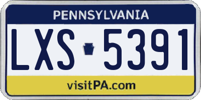 PA license plate LXS5391