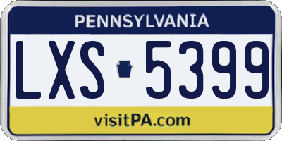 PA license plate LXS5399