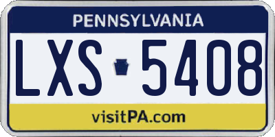PA license plate LXS5408