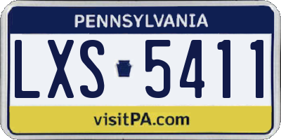 PA license plate LXS5411