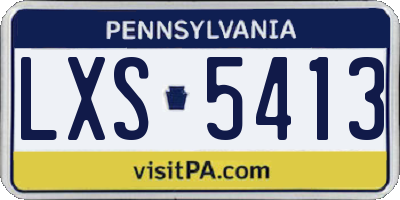 PA license plate LXS5413