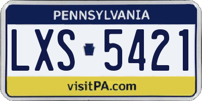 PA license plate LXS5421