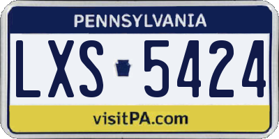 PA license plate LXS5424