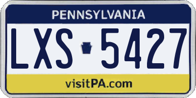 PA license plate LXS5427