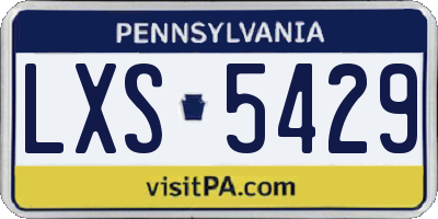 PA license plate LXS5429