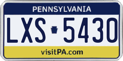 PA license plate LXS5430