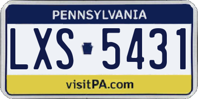 PA license plate LXS5431